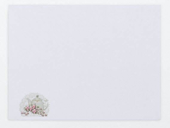 White Teapot Blank Greeting Card Envelope Front