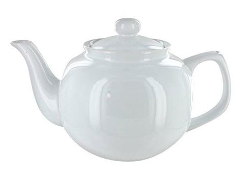 Windsor Ceramic 6 Cup White Teapot-Roses And Teacups