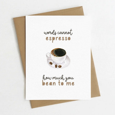 Words Cannot Espresso Blank Coffee Card