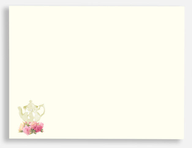 Envelope for Yellow Teapot and Roses Blank Greeting Card