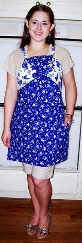 Reversibly Romantic Blue and White Brambles Apron - Only 1 Available!