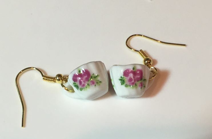 Finally Here!  Our 7 Styles of Porcelain Tea Cup and Teapot Earrings!