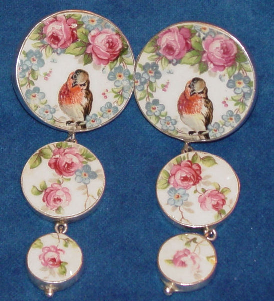 Broken China Jewelry Pendants, Charms & Earrings