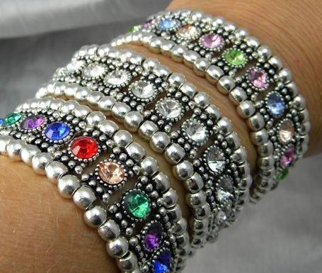 Becca's Bling Stretch Bracelets with Sparkling Crystals of All Colors