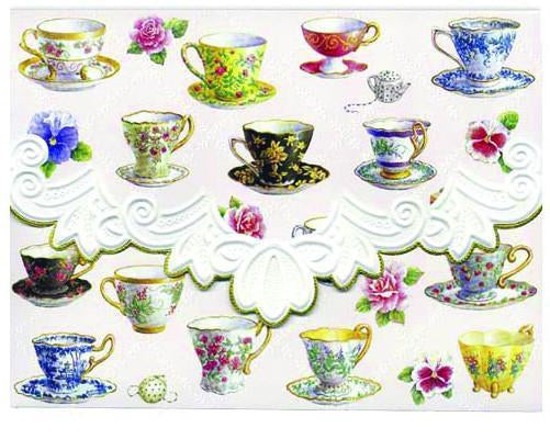 Carol Wilson Note Card Portfolios Carol's Rose Garden-Roses And Teacups