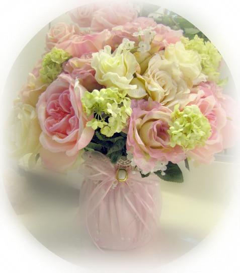 Bridal Silk Florals with Ribbons and Pearls Bouquets Tussie Mussies