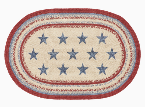 Americana USA Celebration Jute Rug Oval 2 Rugs in 1 - 20x30!-Roses And Teacups