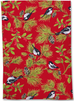 Chickadee Red Holiday Tea Towels Set of 2-Roses And Teacups