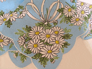 Daisies Vintage Style Cotton Hankie - Roses And Teacups 