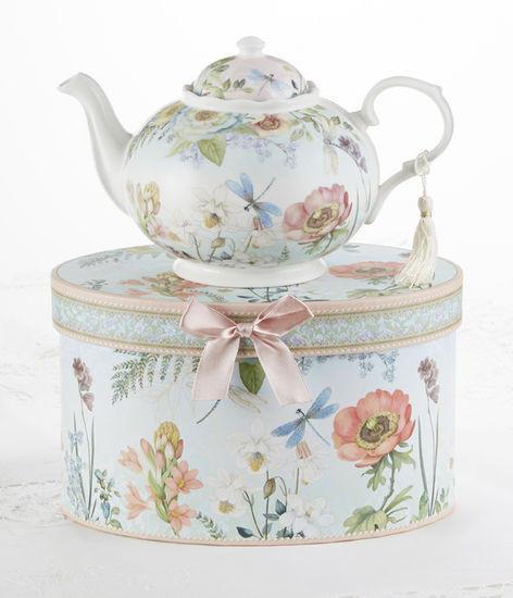 Dragonfly Porcelain Teapot in Gift Box-Roses And Teacups