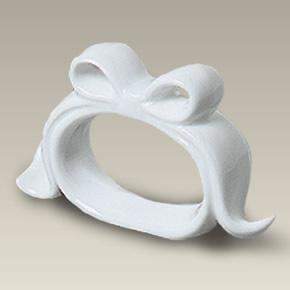 🎀 Elegant Porcelain Bow Napkin Rings – Set of 6 | Timeless Table Decor