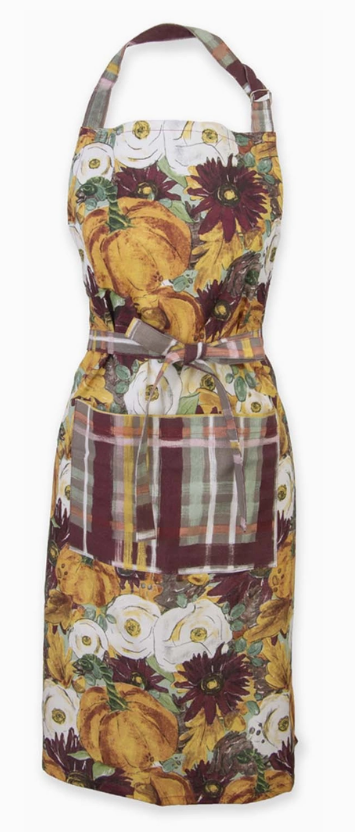 Fall All Over This Cotton Apron-Roses And Teacups