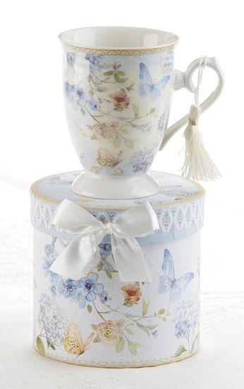 Gift Boxed Mug with Tassel - Butterfly-Roses And Teacups