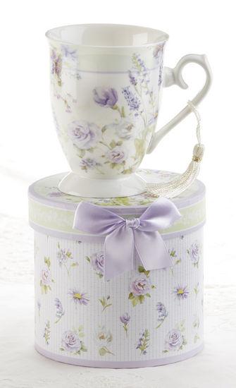 Gift Boxed Mug with Tassel - Lavender Rose-Roses And Teacups