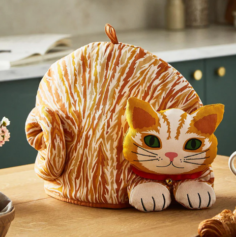 Ginger Tabby Cat Tea Cosy / Cozy - Artisan Crafted-Roses And Teacups