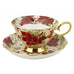 Gold Poinsettia Fine Bone China Teacups Tea Cup with Saucer