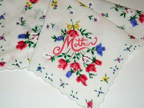 Hankie #1181M Mother - Roses And Teacups 