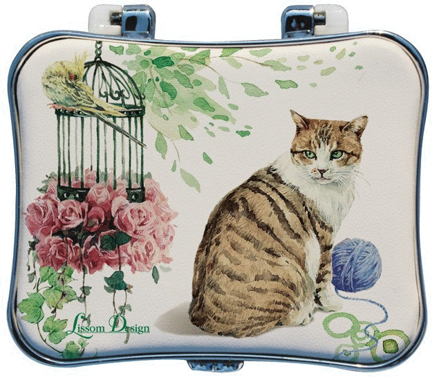 Kitten Deluxe Pill Box - Roses And Teacups 