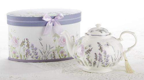 Lavender and Rose Porcelain Teapot in Gift Box - Just 1 Left!