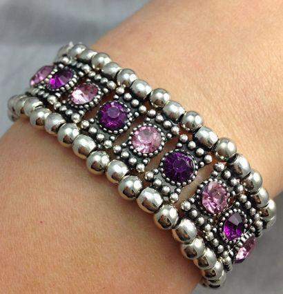 Purple Crystal Stretch Bracelet