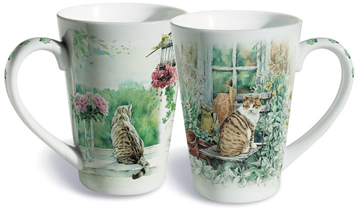 Purrfect Sunny Day Cat Mug - Roses And Teacups 