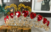 Queen of Heart Tiara, Red Heart Crown, Gold Fairy Headband-Roses And Teacups