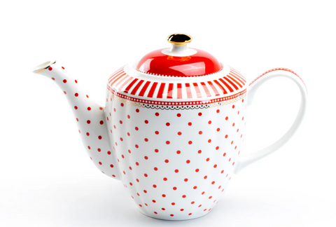 Red Josephine Fine Porcelain Teapot - 32 Ounces of Pretty!-Roses And Teacups