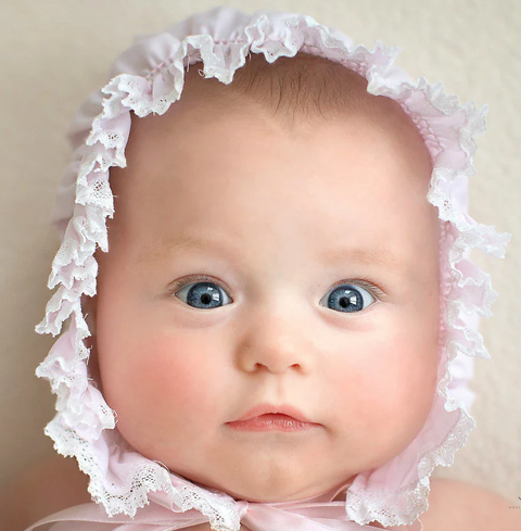 Sweet Baby Girl Smocked Lace Bonnet - Heirloom Quality