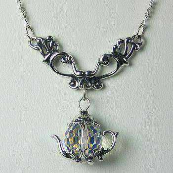 Victorian Dangle Necklace 19.5" with Teapot Charms 13 Styles