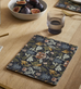 William Morris Inspired Finches and Flora Cork-Backed Placemat Set - 4 Pack-Roses And Teacups