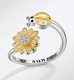 You Are My Sunshine Daisy and Bee Spinner Ring-Roses And Teacups