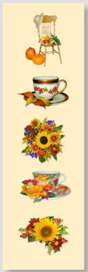 10 Bookmarks - Autumn Tea-Roses And Teacups