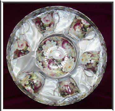12 Piece Lush Open Rose Chintz-Roses And Teacups