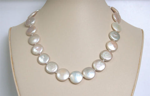 Susan Shaw Double Strand Coin Pearl Necklace