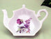 2 Porcelain Tea Bag Caddies - Hand Decorated in USA-Roses And Teacups