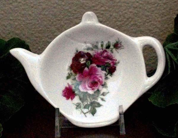 2 Porcelain Tea Bag Caddies - Summer Rose - Hand Decorated in USA-Roses And Teacups