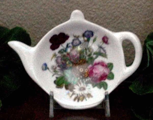 2 Porcelain Tea Bag Caddies - Victorian Bouquet - Hand Decorated in USA-Roses And Teacups