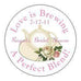24 Custom Personalized Bridal Tea Bag Stickers-Roses And Teacups