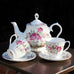 Cottage Rose Bone China Teapot and Tea Cups