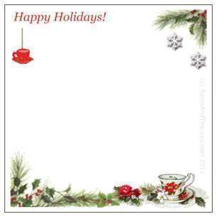 5 Holiday Sticky Notes Pads-Roses And Teacups