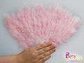 6 Feather Fans for Dress Up - Pink