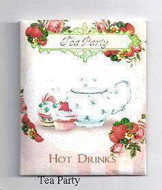 6 Tea Bags in Tea Party Envelopes Favors-Roses And Teacups