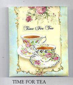 6 Tea Bags in Time for Tea Envelopes Favors-Roses And Teacups