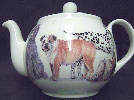 6C Dogs Galore English Bone China Teapot-Roses And Teacups