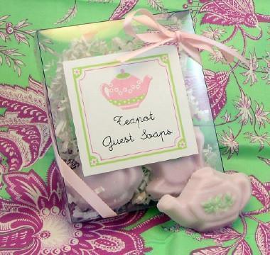 8 Gift Packs of Pink Teapot Soaps