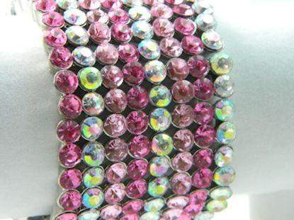 8-Row Pink Crystal Stretch Bracelet