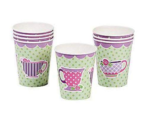 8 Tea Party Paper Cups-Roses And Teacups