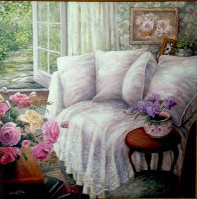 A Place to Dream Susan Rios Keepsakes 10 x 10-Roses And Teacups