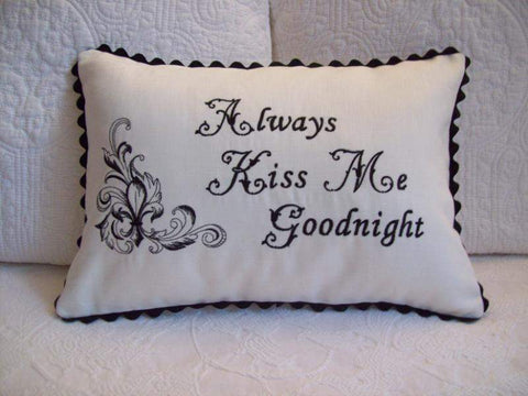 Always Kiss Me Goodnight Boudoir Pillow-Roses And Teacups