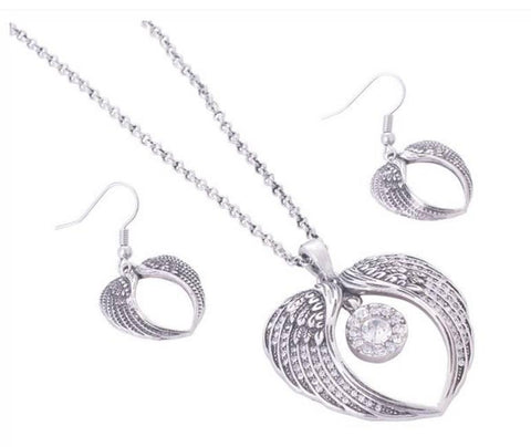 Angel Wings Necklace and Earrings Set